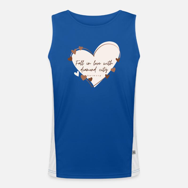 Ich liebe mit Herz Antwerpen Funktionelles Kontrast-Tank Top für Männer 