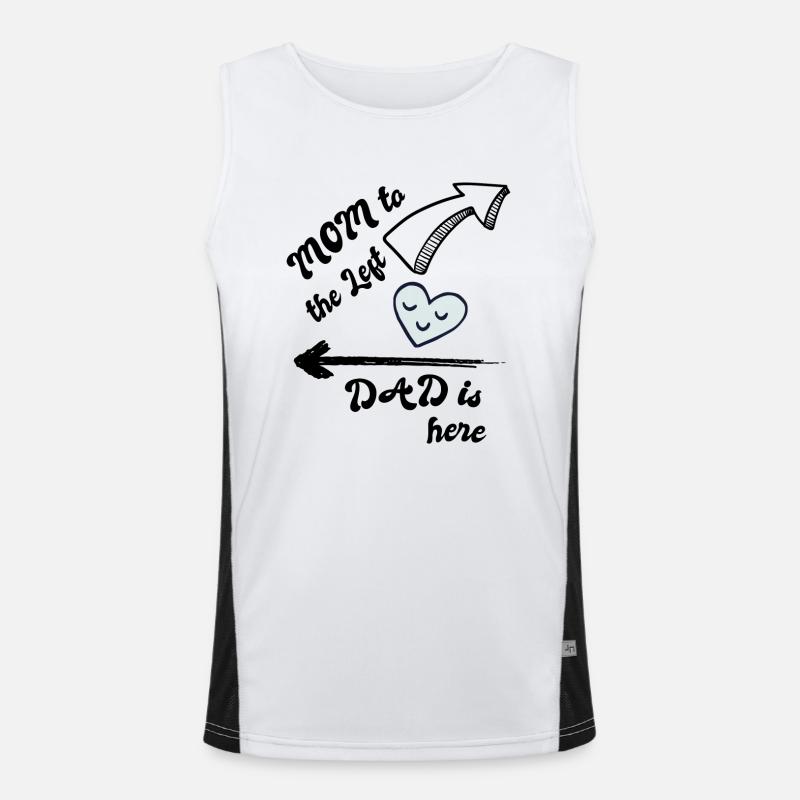 Mom Left Dad Right Men's Functional Contrast Tank Top 