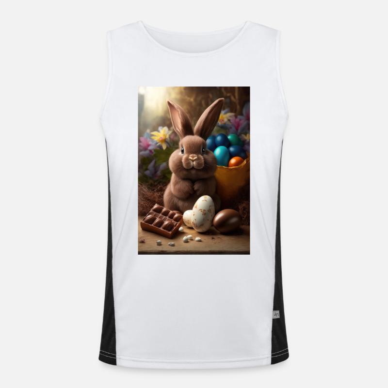 Easter Happy Easter Easter Eggs Chocolate Sweet Men's Functional Contrast Tank Top 