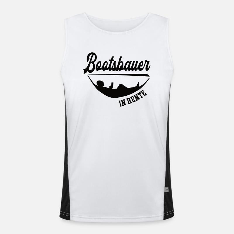 Bootsbauer in Rente Rentenbeginn Schiffsbauer Chef Funktionelles Kontrast-Tank Top für Männer 