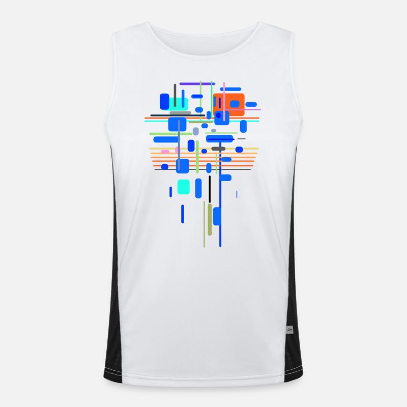 Architecture Pattern Design Men's Functional Contrast Tank Top 