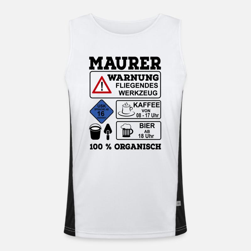 Bricklayer - Men's Functional Contrast Tank Top  - white/black