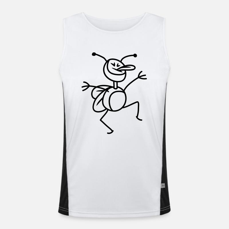 funny_bug_1c Funktionelles Kontrast-Tank Top für Männer 