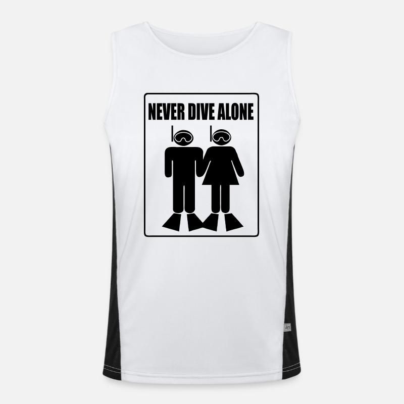 Never Dive Alone Men's Functional Contrast Tank Top 