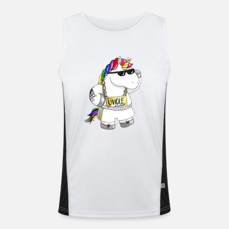 Unique Comic Einhorn Funktionelles Kontrast-Tank Top für Männer 