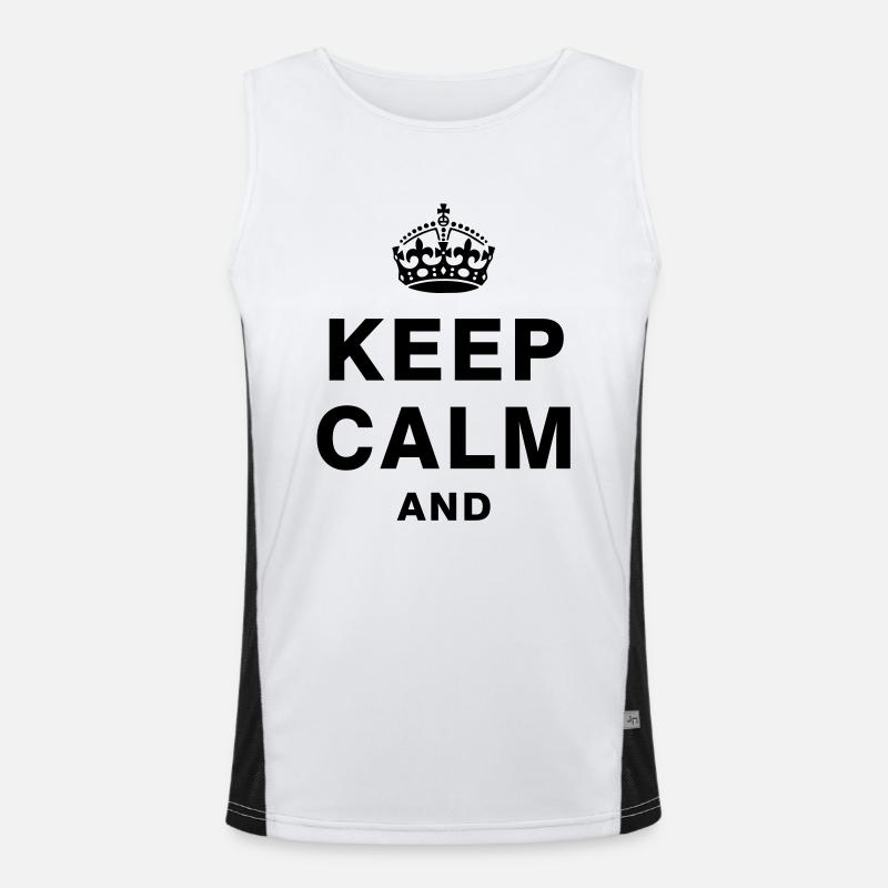 KEEP CALM AND Funktionelles Kontrast-Tank Top für Männer 