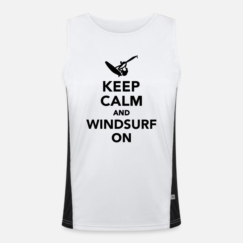 Keep calm and Windsurf on Débardeur respirant contrasté Homme 