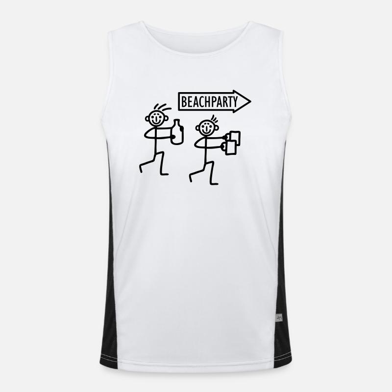 2 Strichmännchen - Beachparty Funktionelles Kontrast-Tank Top für Männer 