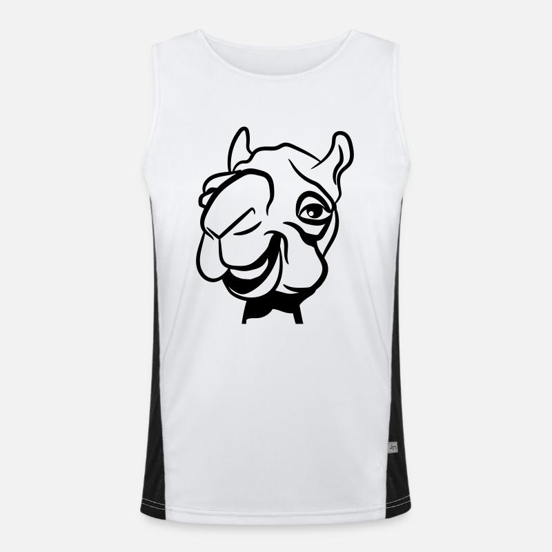 Camel laughing funny - Men's Functional Contrast Tank Top  - white/black