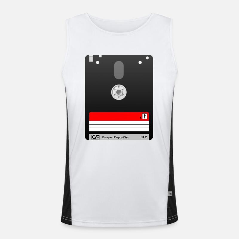 Amstrad 3" floppy disk – Retro Tech 01 symbol Men's Functional Contrast Tank Top 