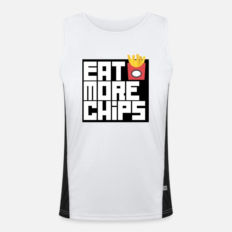 Essen Sie mehr Chips Funktionelles Kontrast-Tank Top für Männer 