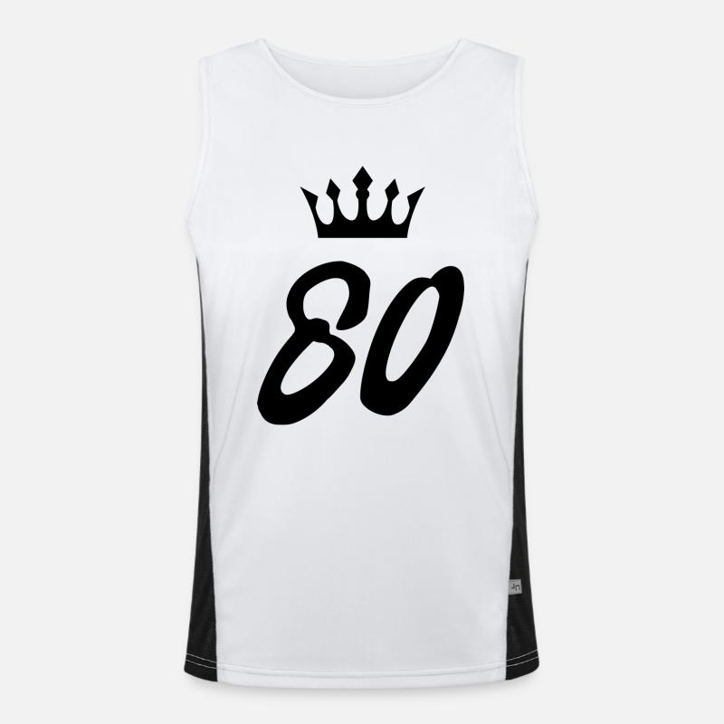 80 Zahl Krone Funktionelles Kontrast-Tank Top für Männer 
