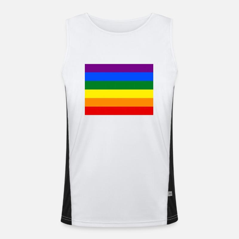 Drapeau arc-en-ciel Débardeur respirant contrasté Homme 