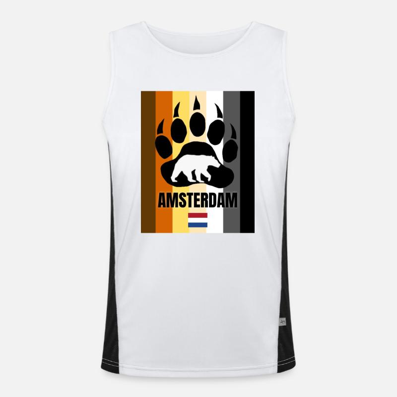 Schwuler Bär Amsterdam Funktionelles Kontrast-Tank Top für Männer 