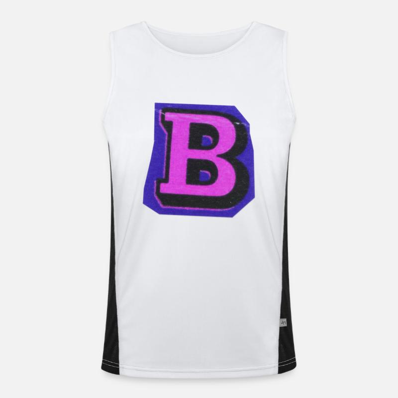 Typografie Buchstabe B Funktionelles Kontrast-Tank Top für Männer 