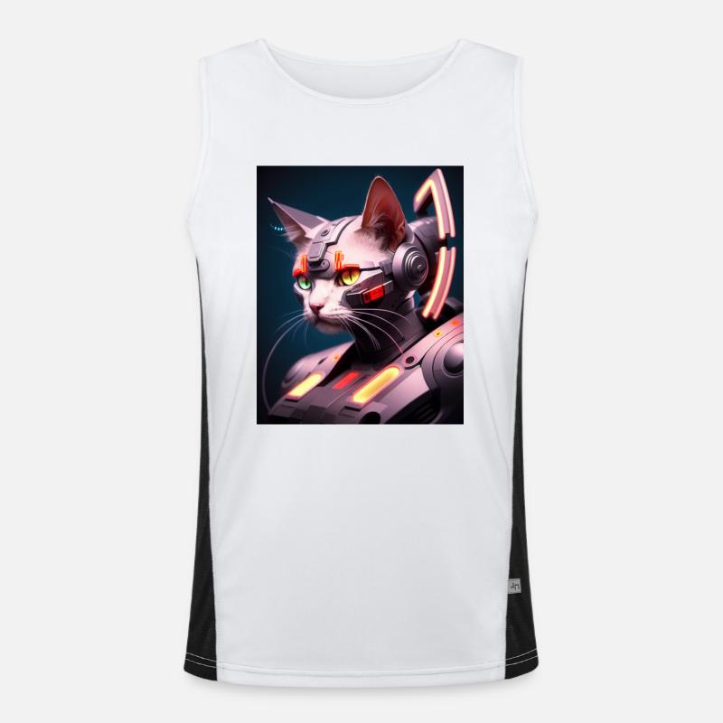 Conception Cyborg Cat Débardeur respirant contrasté Homme 