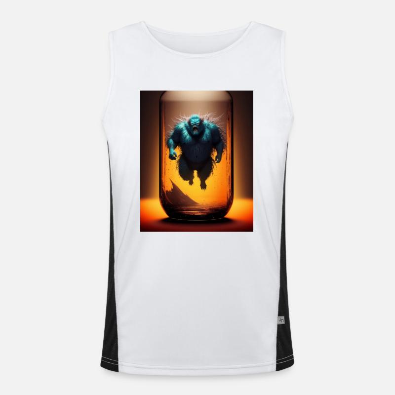 Monster in a empty jar - Men's Functional Contrast Tank Top - white/black