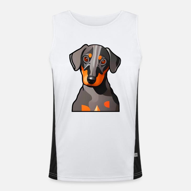 Motif graphique Dachshund Design Débardeur respirant contrasté Homme 