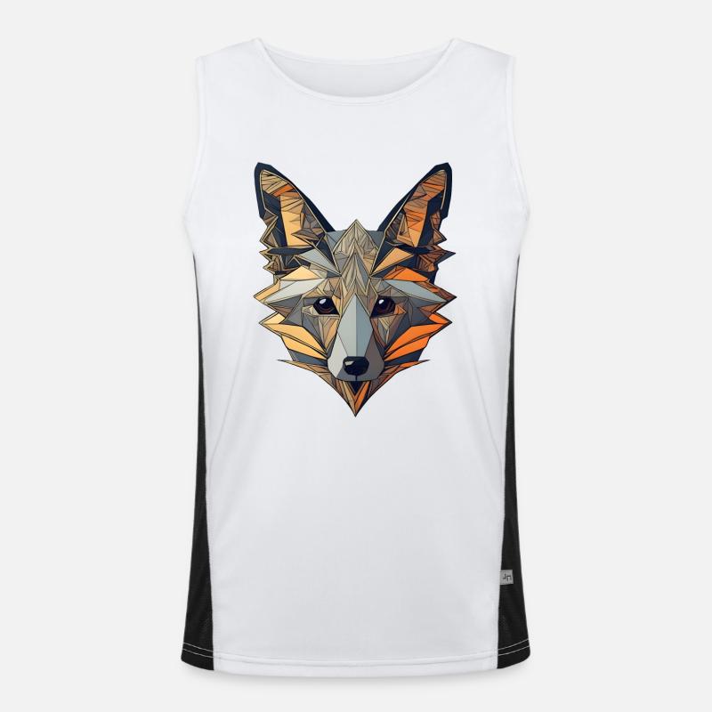 Abstrakte Kunst Fox Funktionelles Kontrast-Tank Top für Männer 