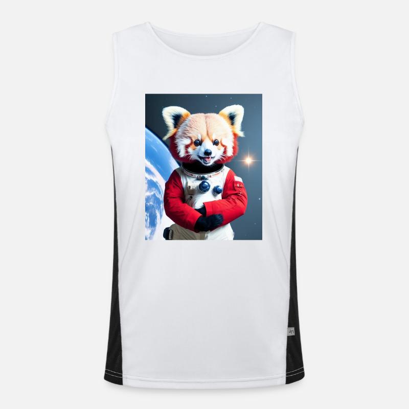 Joyeux panda rouge austronaute Débardeur respirant contrasté Homme 
