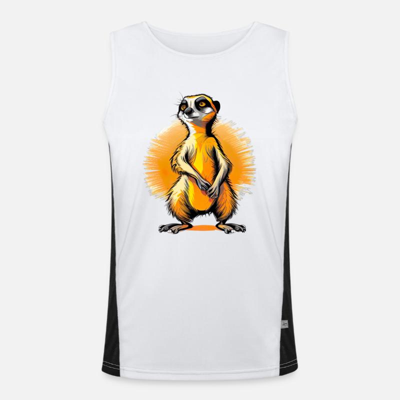 Fier suricate au coucher du soleil - Zoo Comic Débardeur respirant contrasté Homme 