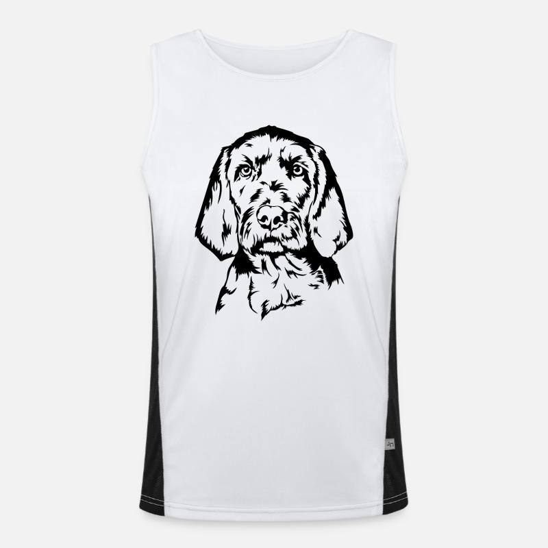 Vizsla Wirehaired Portrait Dog Dogs Wilsigns Men's Functional Contrast Tank Top 