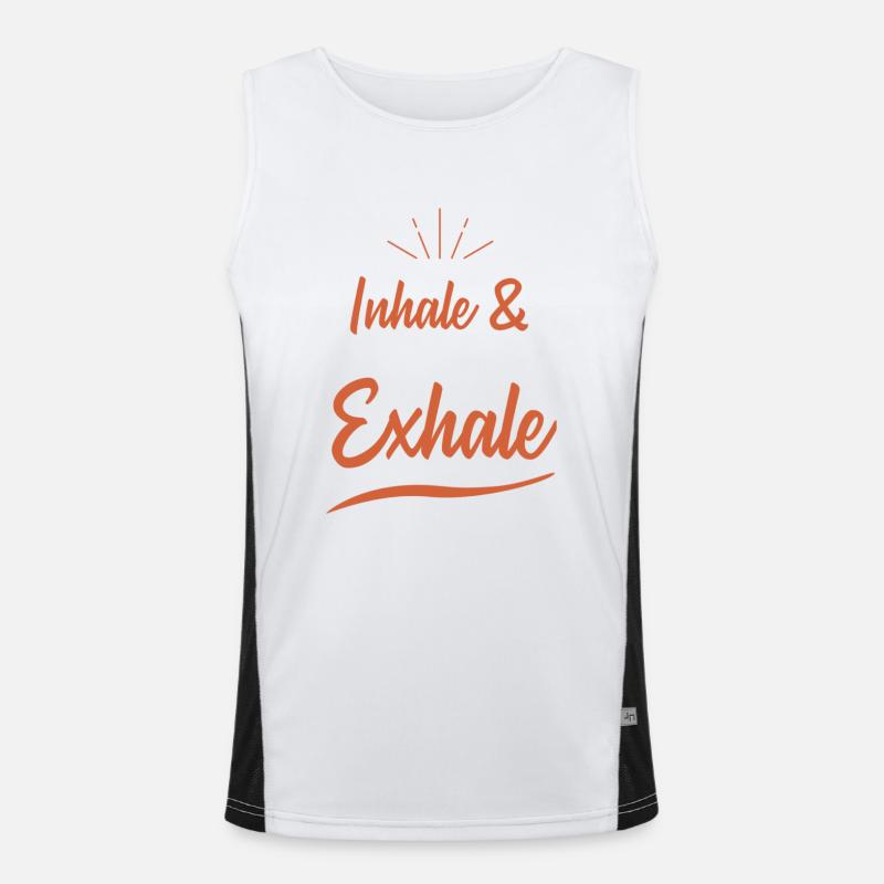 inhale & exhale spruch Funktionelles Kontrast-Tank Top für Männer 