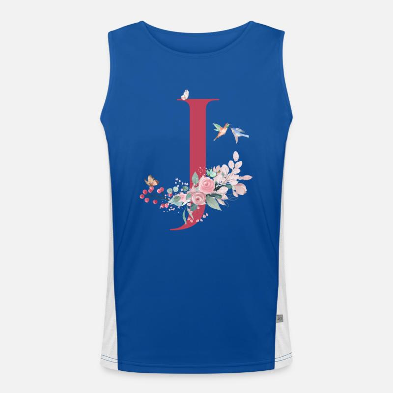 Buchstabe j floral - Geschenkidee Funktionelles Kontrast-Tank Top für Männer 
