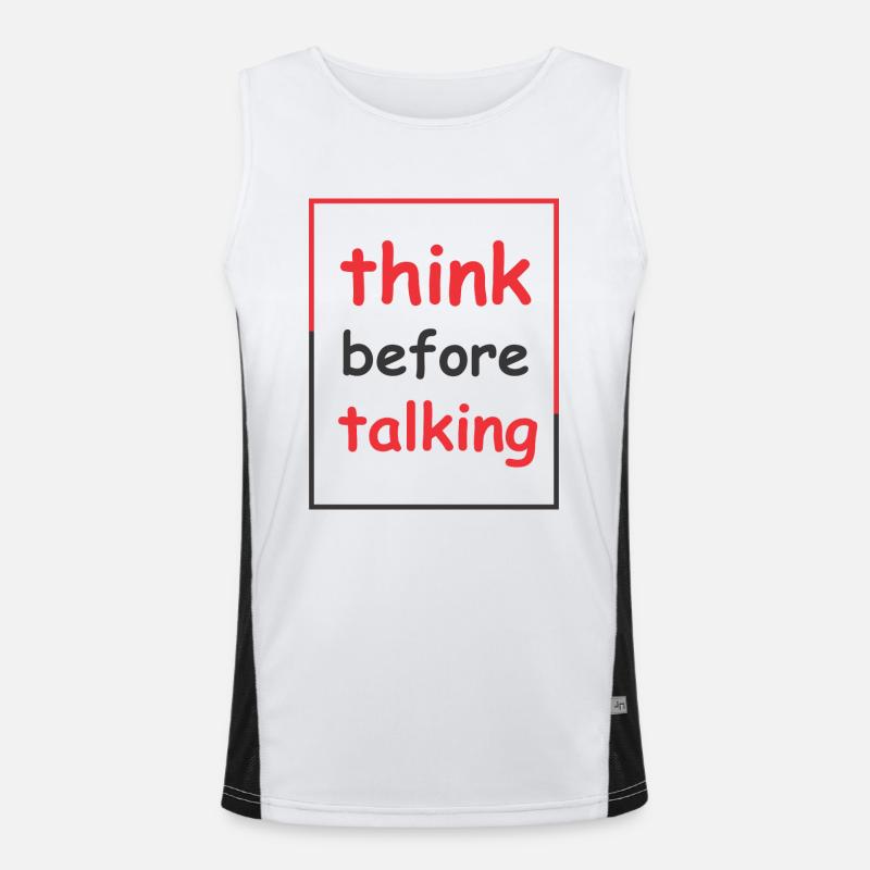 think before talking Men's Functional Contrast Tank Top 
