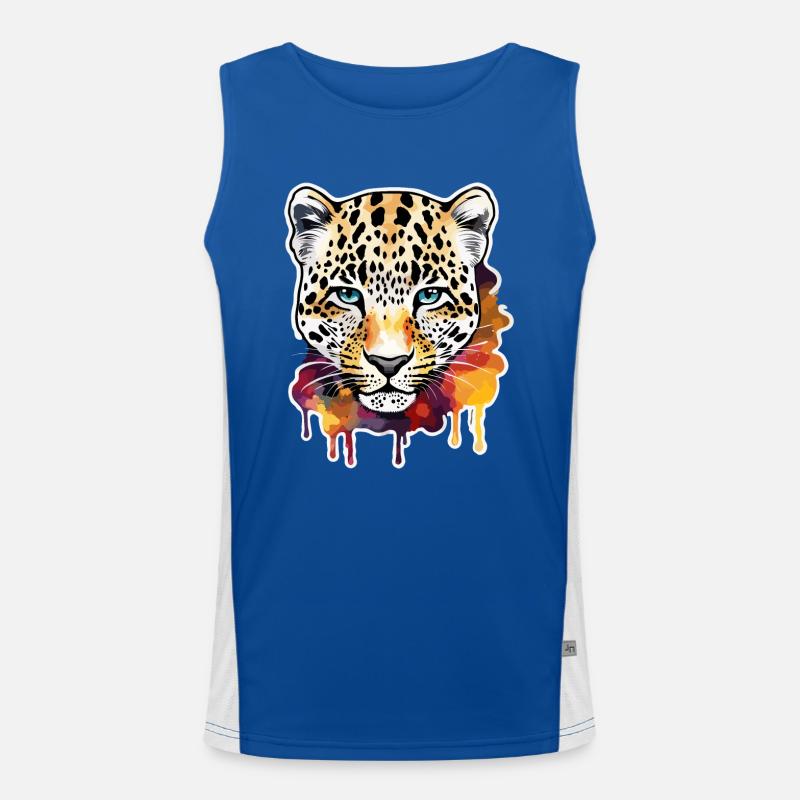 Leopard / Gepard / Tier / Animal Print / Muster Funktionelles Kontrast-Tank Top für Männer 