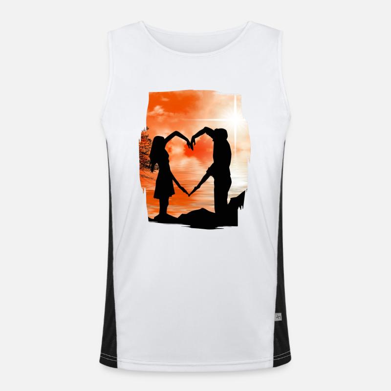 Valentinstagsstimmung Funktionelles Kontrast-Tank Top für Männer 