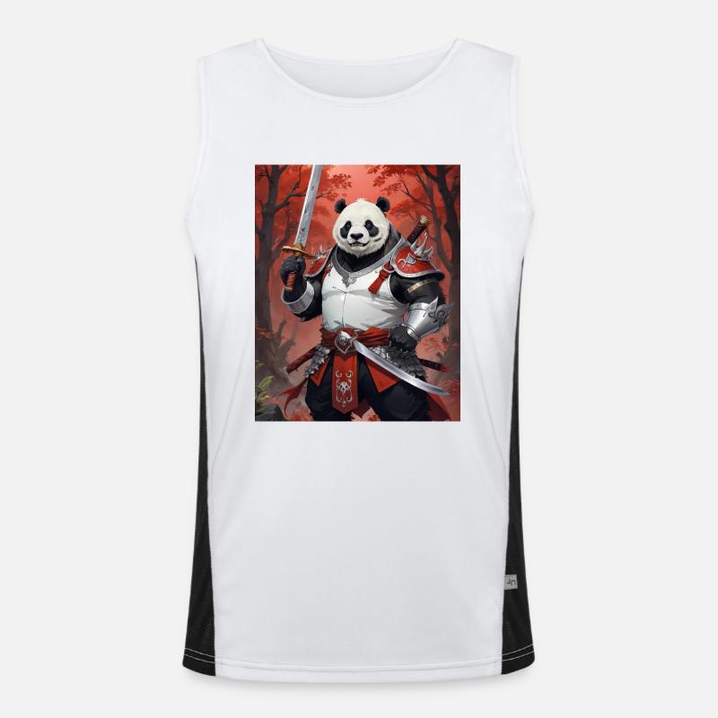 Ein monströses Ungetüm, ein Pandabär, Samurai Funktionelles Kontrast-Tank Top für Männer 