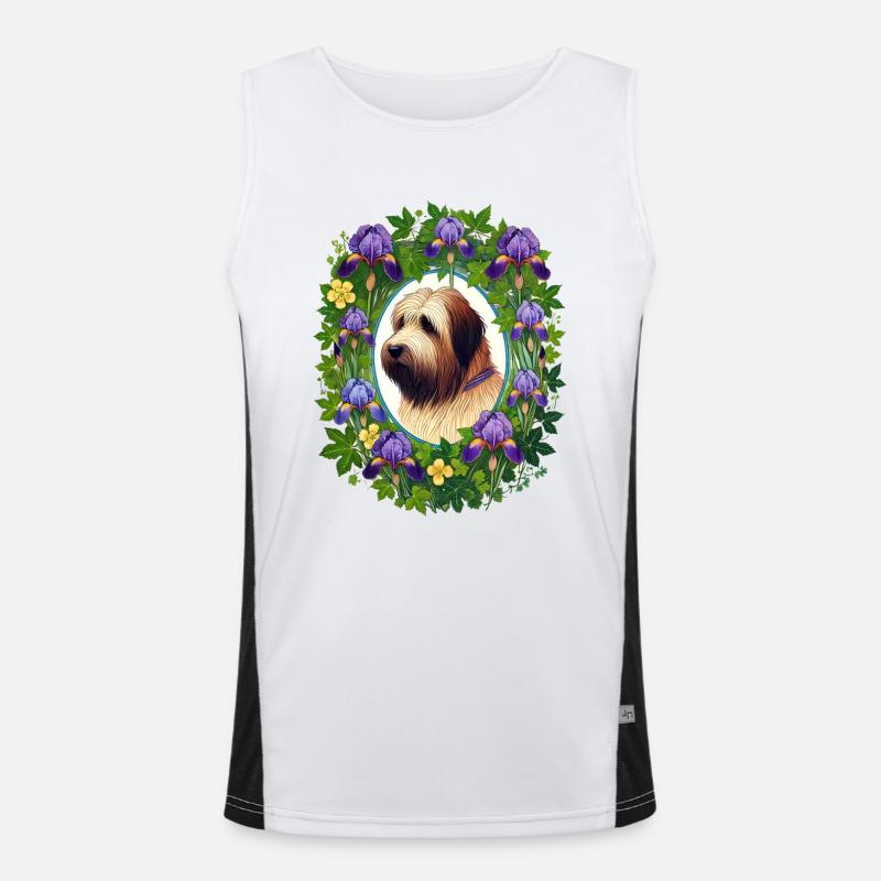 Briard Hunderasse Funktionelles Kontrast-Tank Top für Männer 