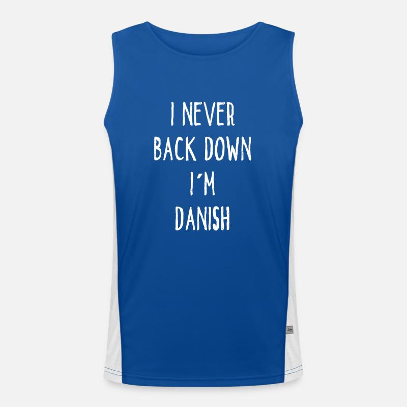 I Never Back Down I Am Danish Funktionelles Kontrast-Tank Top für Männer 