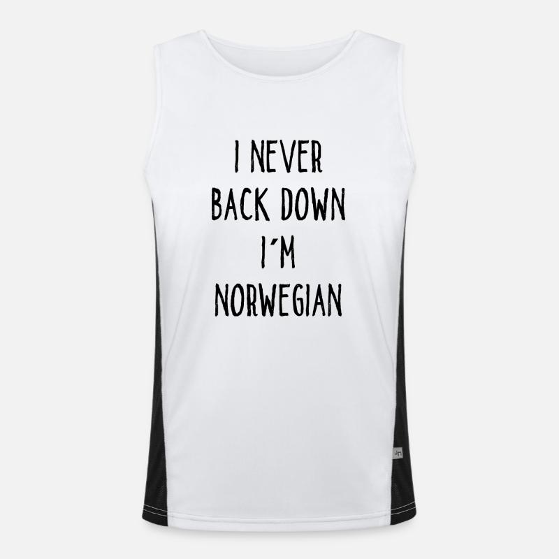 I Never Back Down I Am Norwegian Funktionelles Kontrast-Tank Top für Männer 