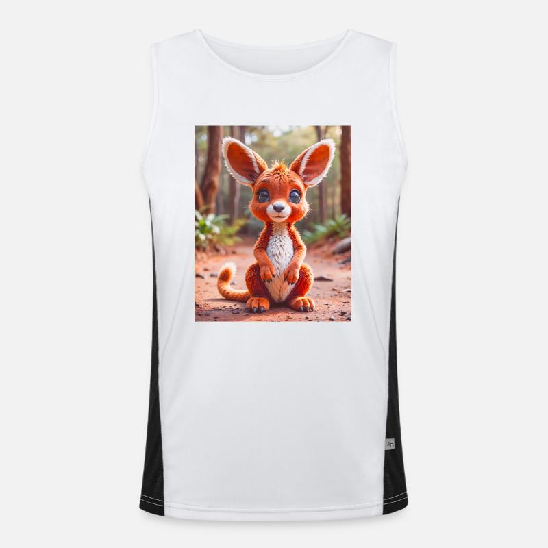 süßes australisches Tier Down Underred Känguru Funktionelles Kontrast-Tank Top für Männer 
