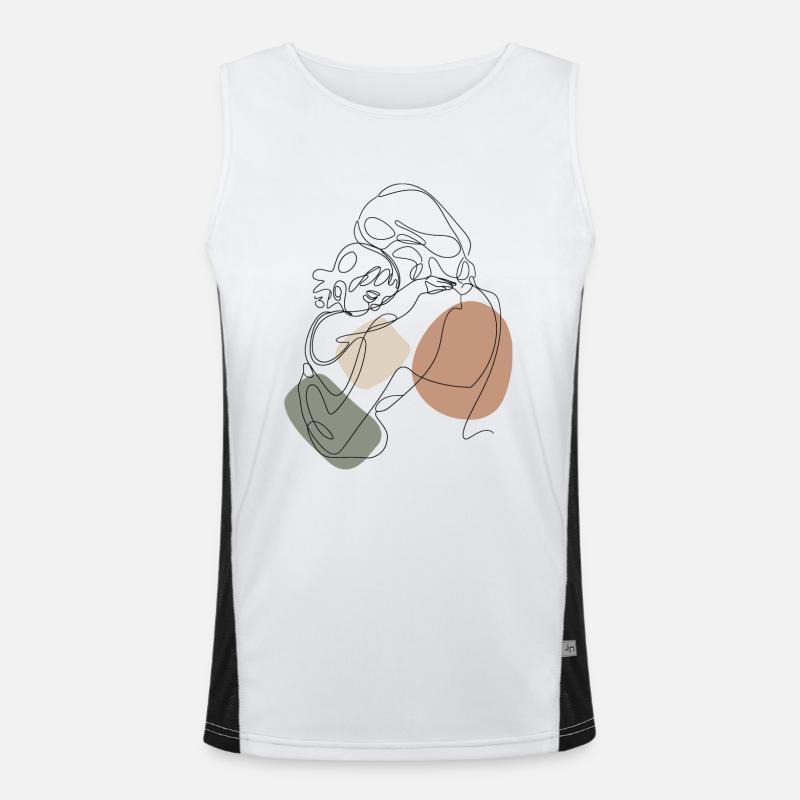 Mutter mit Kind Baby Funktionelles Kontrast-Tank Top für Männer 