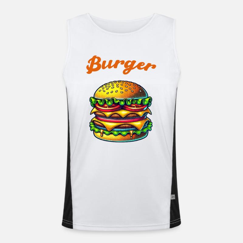 Burger Cheeseburger Funktionelles Kontrast-Tank Top für Männer 