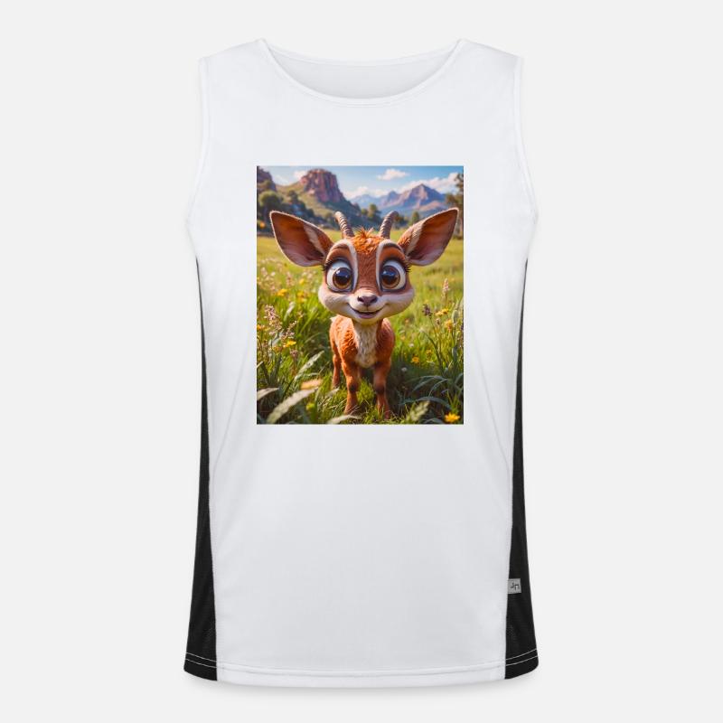 super cute african animals– Antelope Men's Functional Contrast Tank Top 
