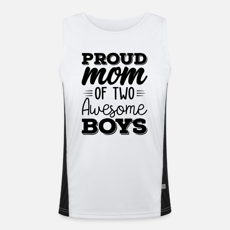 Stolze Mama von zwei tollen Jungs Funktionelles Kontrast-Tank Top für Männer 