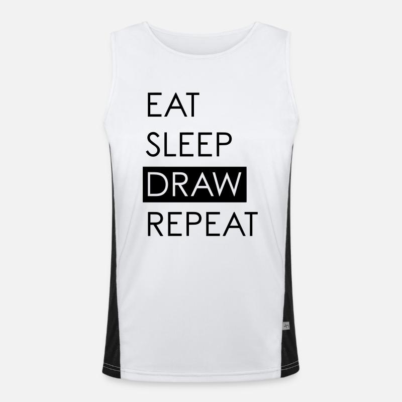 EAT SLEEP DRAW REPEAT - Das Leben der Kreativen Funktionelles Kontrast-Tank Top für Männer 