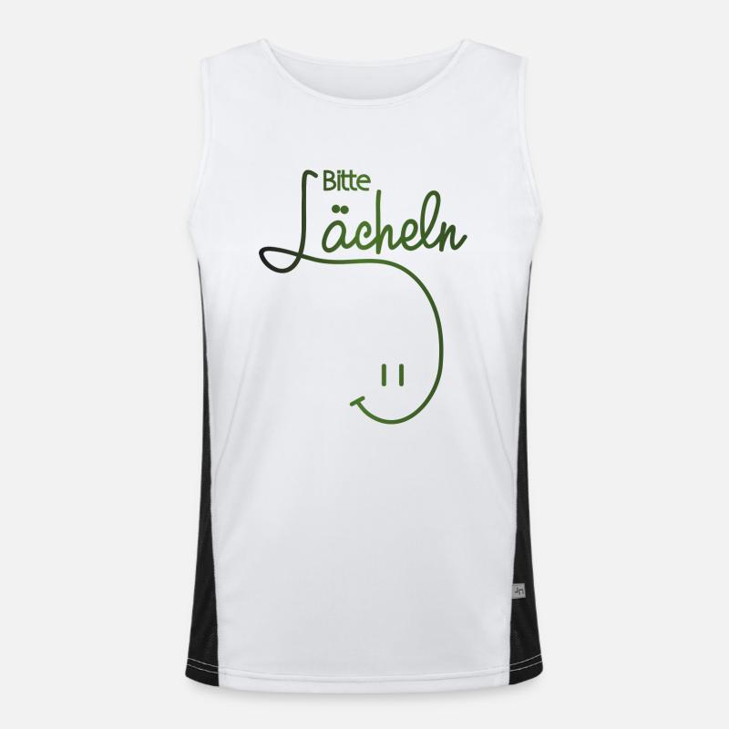 Bitte Lächeln! Fotograf Geschenk Funktionelles Kontrast-Tank Top für Männer 