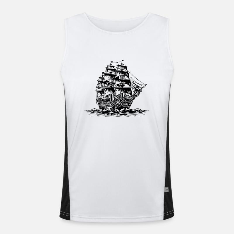 Piratenschiff Funktionelles Kontrast-Tank Top für Männer 