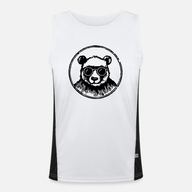 Panda Pandabär Funktionelles Kontrast-Tank Top für Männer 
