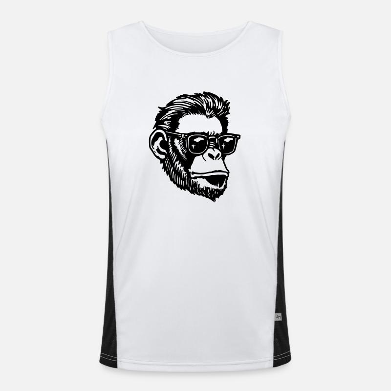 Monkey Monkey Monkey Face - Men's Functional Contrast Tank Top  - white/black