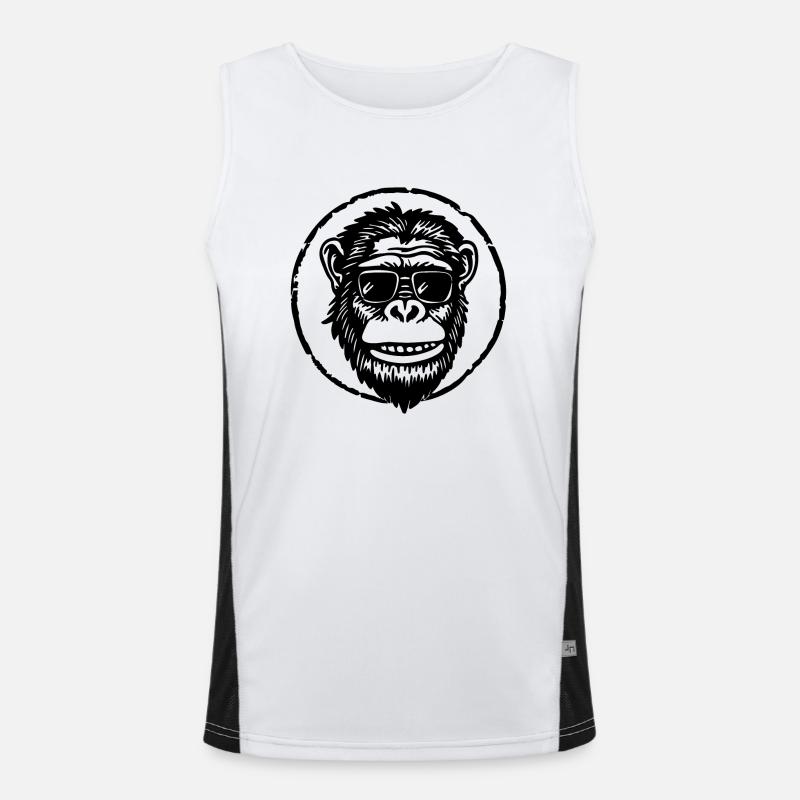 Monkey Monkey Face - Men's Functional Contrast Tank Top  - white/black