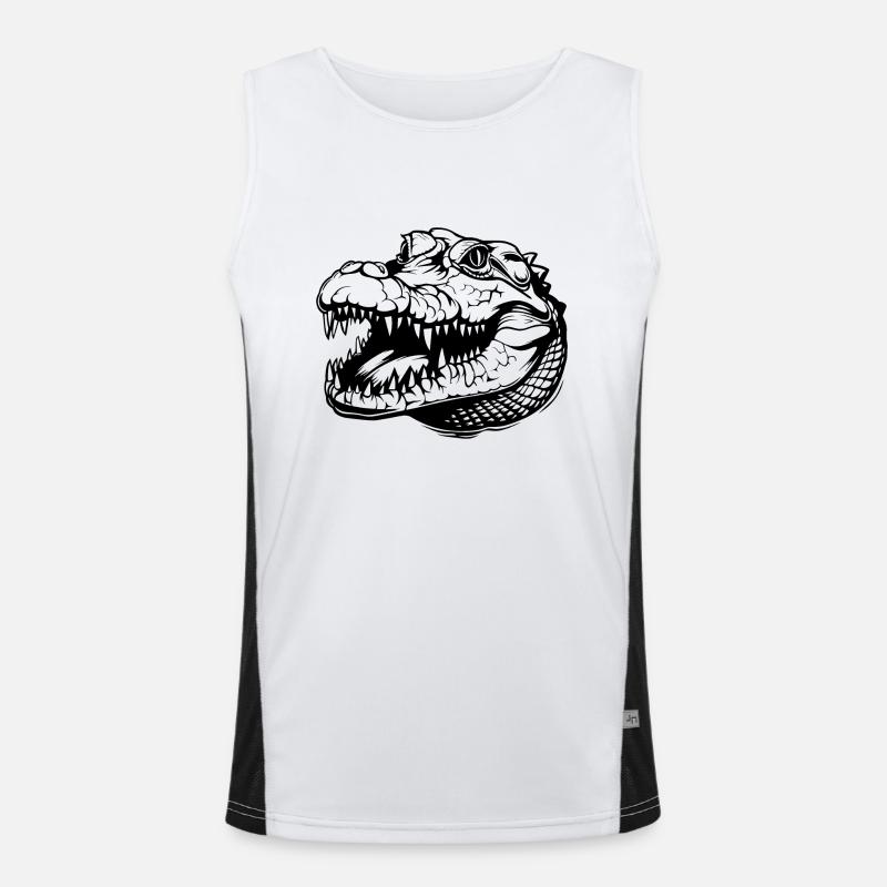 Krokodil Alligator Funktionelles Kontrast-Tank Top für Männer 