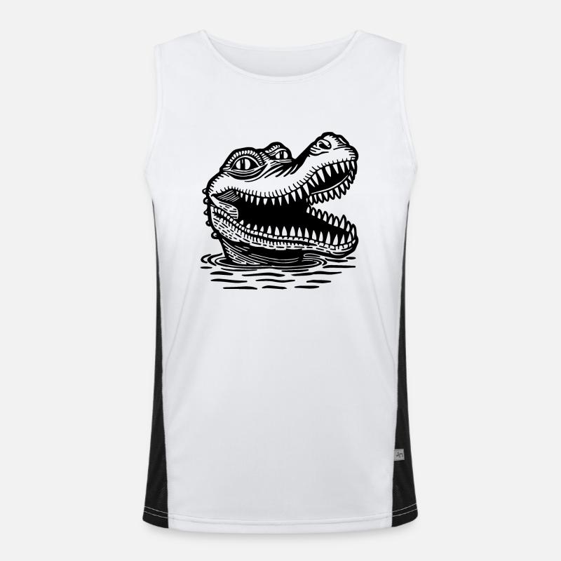 Krokodil Alligator Funktionelles Kontrast-Tank Top für Männer 