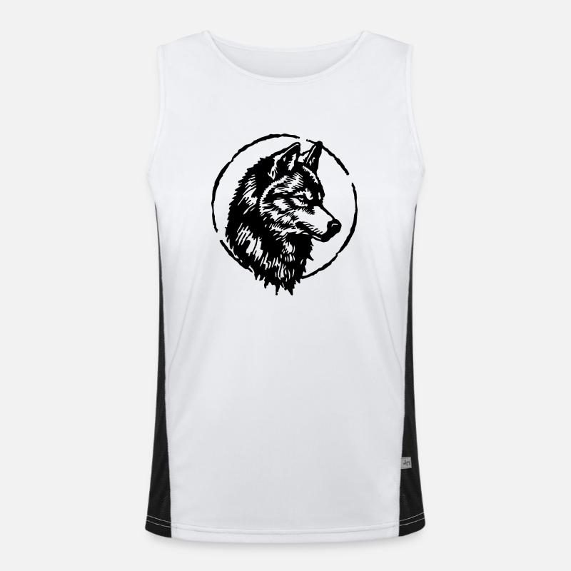 Wolf Funktionelles Kontrast-Tank Top für Männer 
