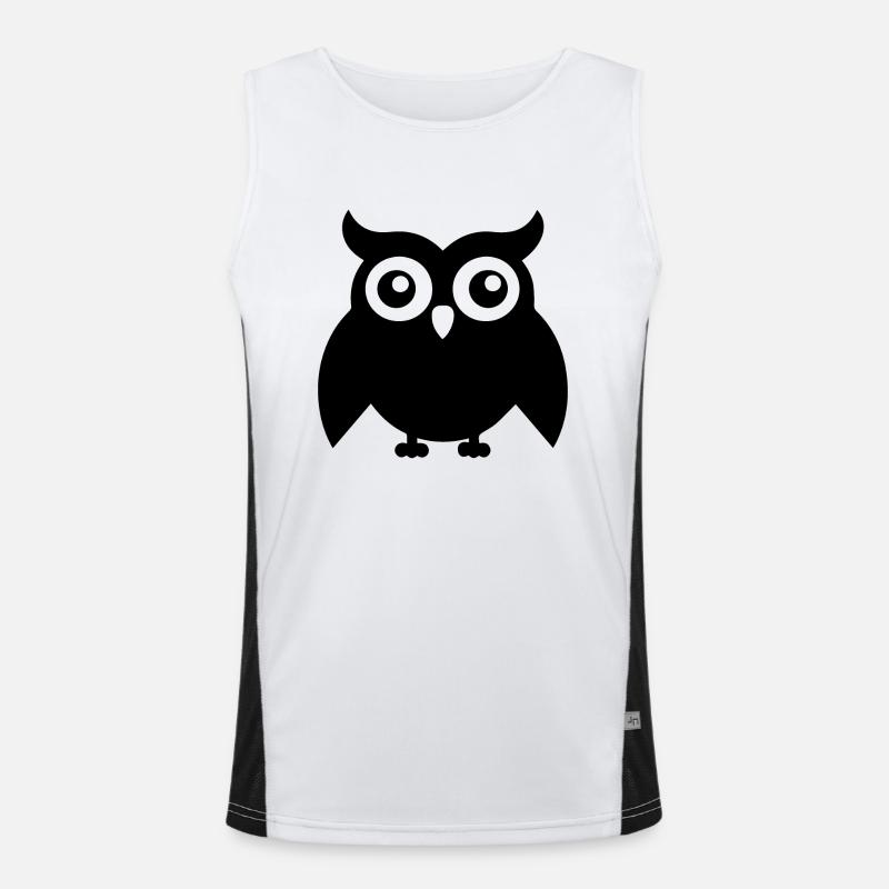 Owl - Men's Functional Contrast Tank Top  - white/black